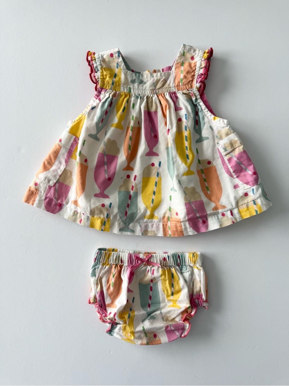 Pink Chicken Ice Cream Sundae 2 Piece Set Size 3-6M